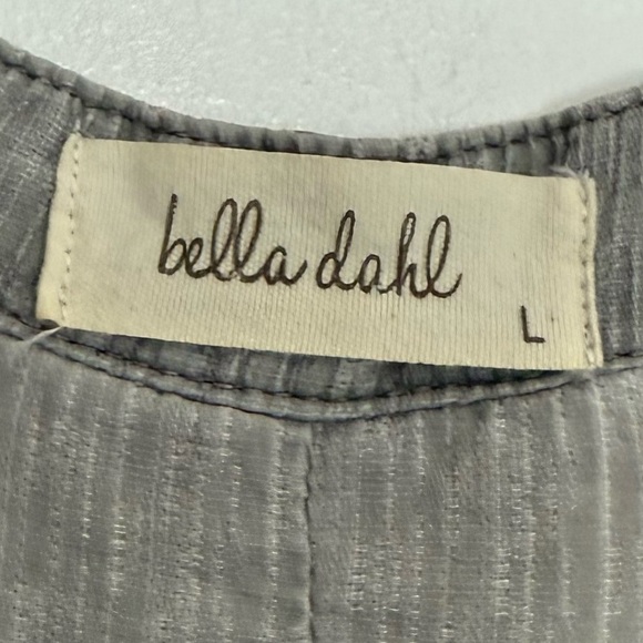 Bella Dahl Blouse Size  Large Gray Sleeveless Top Tencel Linen Blend - Picture 3 of 10